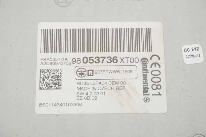 RADIO CD CITROEN C3 98053736XT