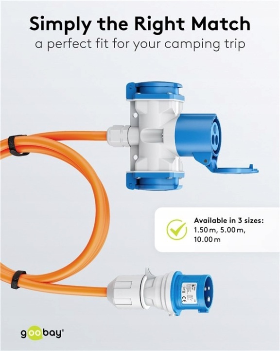 CÂBLE DE CAMPING POUR OBSZAROW ZEWNETRZNYCH, CÂBLE ADAPTATEUR CEE, 1.5 M