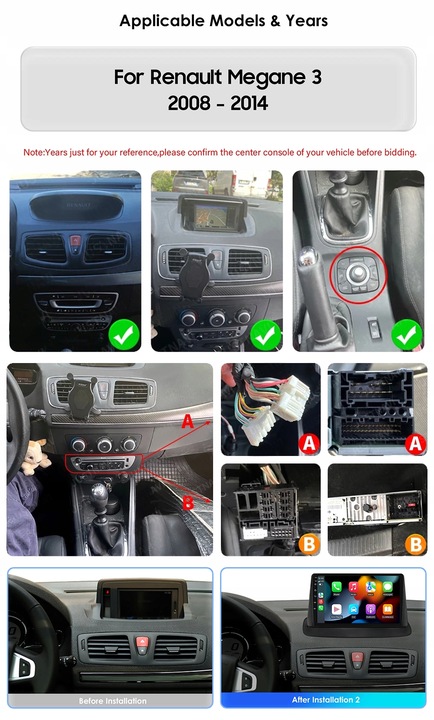 CARPLAY RADIO ANDROID 13 RENAULT MEGANE 3 FLUENCE SAMSUNG SM3 2008-2014 GPS 