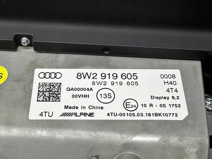 AUDI A4 B9 A5 F5 8W MONITOR PANTALLA NAVI NAVEGACION MMI 8W2919605 8,2