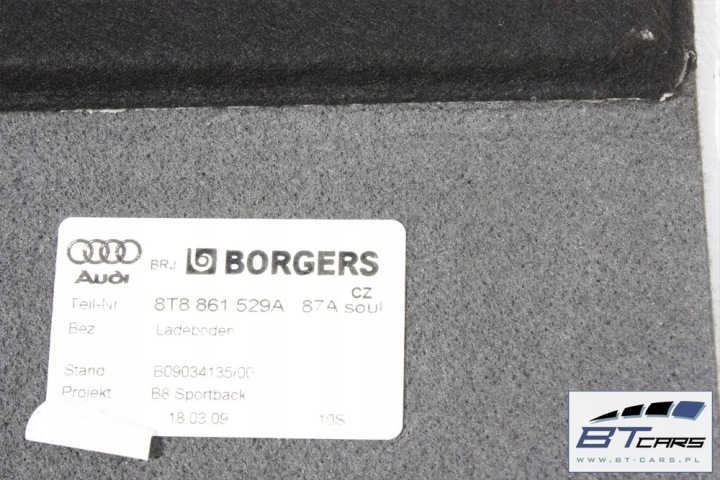 AUDI A5 SPORTBACK COLLECTEUR TAPIS COUVERCLES DE COFFRE 8T8864483 8T8861529A 8T0863463 8T8