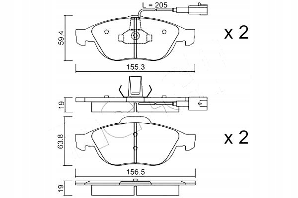 PADS BRAKE ALFA 156 1,8 97- METELLI photo 2 - milautoparts-fr.ukrlive.com