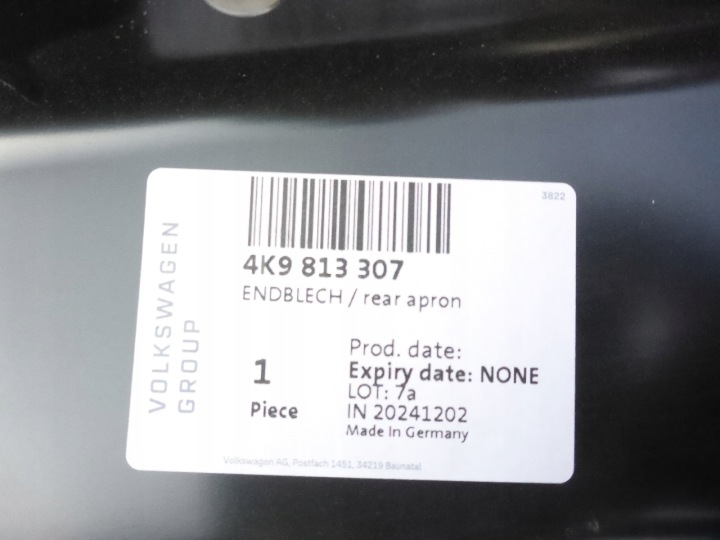 AUDI A6 C8 UNIVERSEL 4K9 2018- PANNEAU ARRIÈRE PAROI NEUF 4K9813307 ORIGINAL