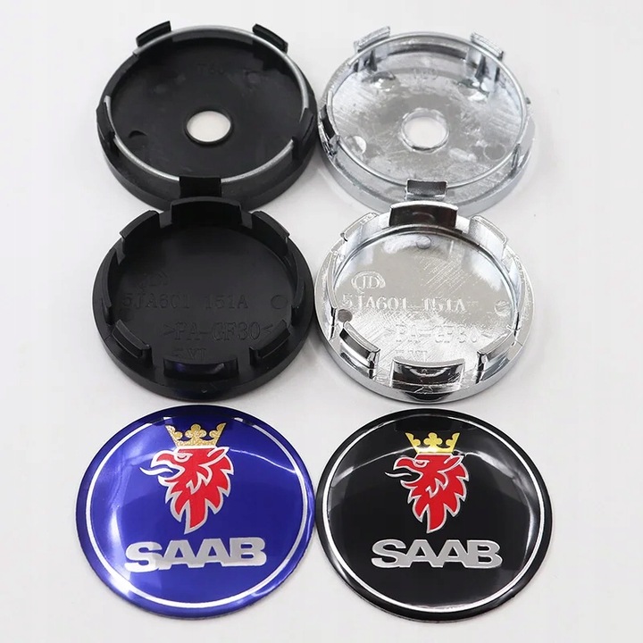 SAAB 60 BLACK4PCS 56 MM 60 MM SAAB 9-3 LOGOTIPO CAR CENTER CENTER HUB CAP AUTO 