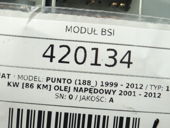 MODULE FUSIBLE FIAT PUNTO II 46812235 BERLINE COMPACTE 99-12 CONTRÔLEUR