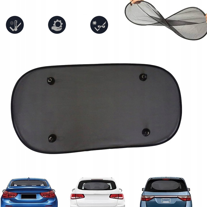 ZASLONKA SUNPROOF NA REAR GLASS Z PRZYSSAWKAMI 100X50 CM 