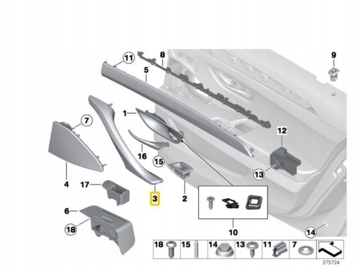 POIGNÉE ZAMKNIECIA GAUCHE BMW F10 F11 ORIGINAL 51417225847