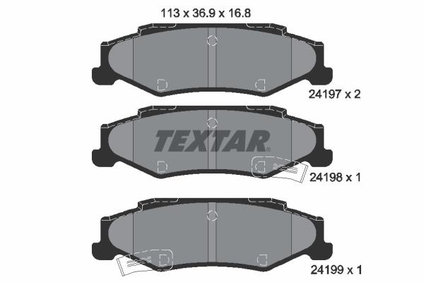 ZAPATAS DE FRENADO PARTE TRASERA 2419701 TEXTAR TEXTAR 2419701 JUEGO ZAPATAS 