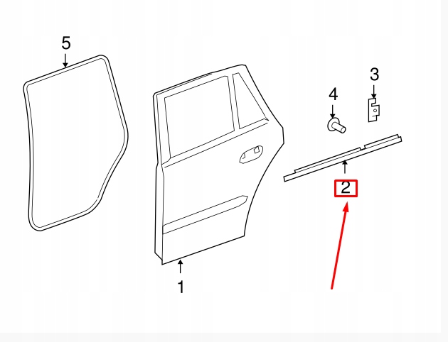 MERCEDES-BENZ GL X164 MOULURE OKIENNA PORTES ARRIÈRE GAUCHES A1646904580