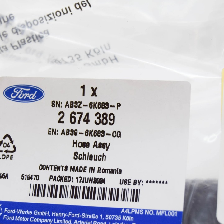 TUYAU ÉCHANGEUR D'AIR DE SURALIMENTATION FORD RANGER MK3 AB39-6K683-CF 2424387 ORIGINAL