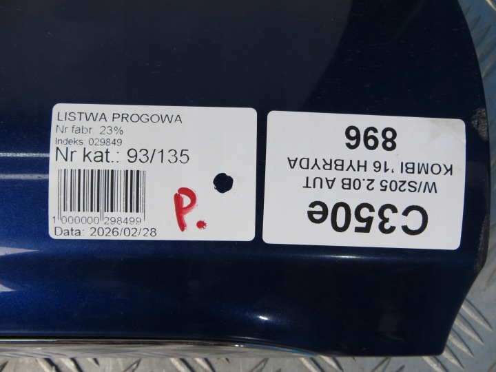 MERCEDES C-KLASA W205 MOULURE SEUIL DROITE CHROME 896 A2056907202 14-