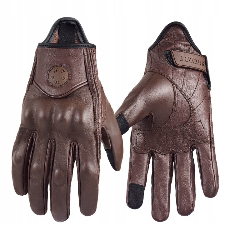CUIR CUIR REKAWICE GANTS MOTOCYCLETTE SUOMY SU-14 SUR DOTYK BRONZE M