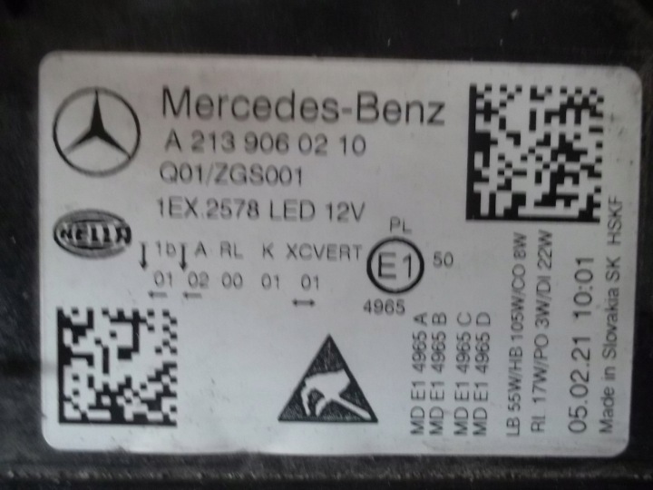 MERCEDES E CLASSE LIFT 213 W213 PHARE PROJECTEUR LED MULTIBEAM A2139060210
