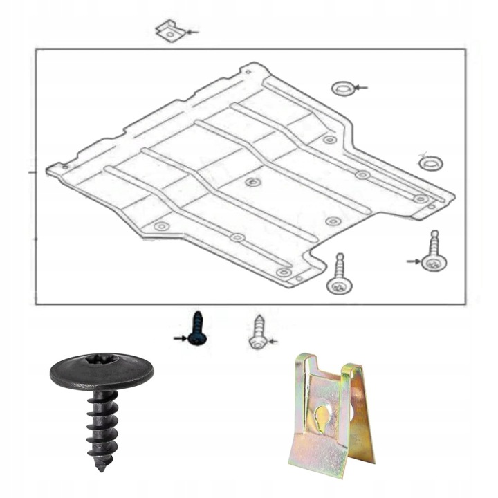 KIT 70 KLIPSOW MOCUJACYCH PROTECTION CHÂSSIS MOTEUR VERS AUDI A6 C5 4B C6 4F