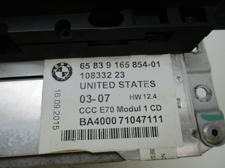 BMW X5 E70 NAVIGATION LECTEUR DE CARTE MODULE CCC 9165854 RADIO