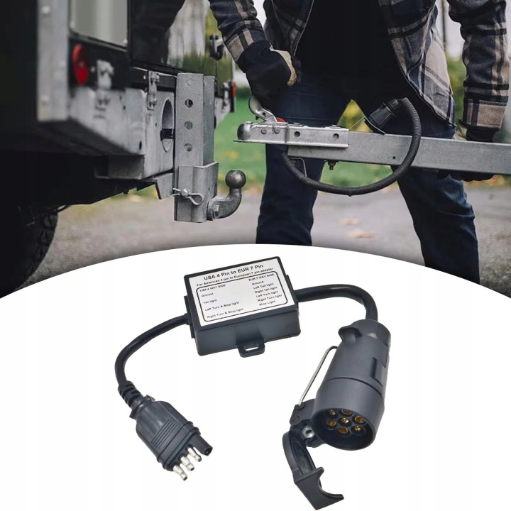 ADAPTATEUR US 4-PINOWA PLATE PUCE SUR 7-PINOWA UE VERS FEUX REMORQUES