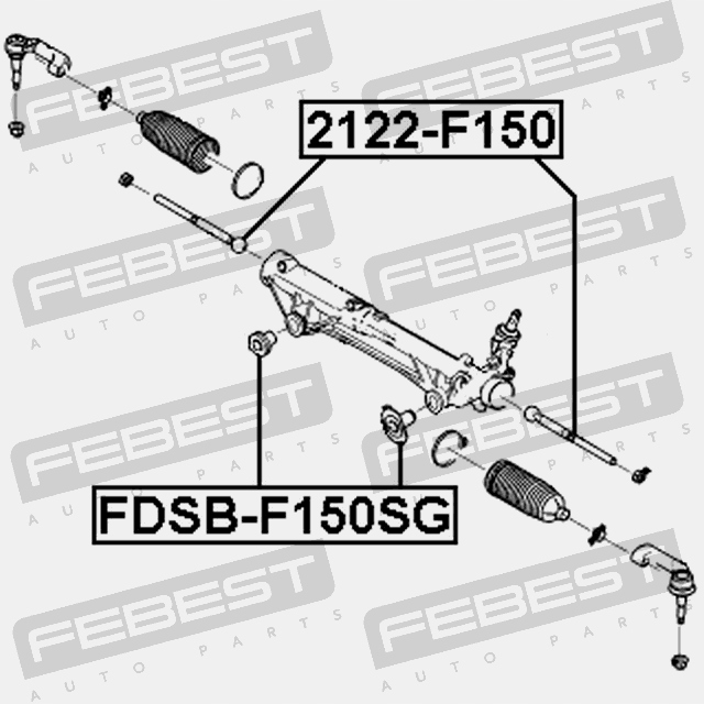 CAOUTCHOUC COLONNE DE DIRECTION DIRECTION FEBEST FDSB-F150SG