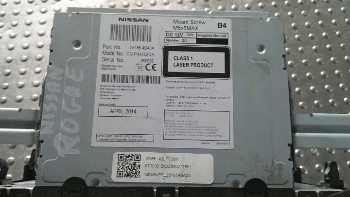 NISSAN ROGUE RADIO CD 25974803