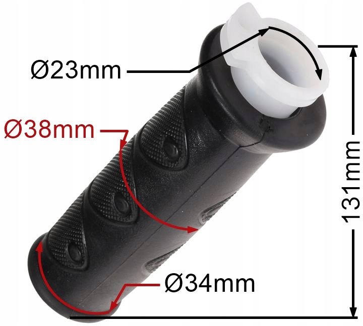 MANETTE MOTOCYCLETTE POIGNÉE D'ACCÉLÉRATION CAOUTCHOUC UNIVERSELLE