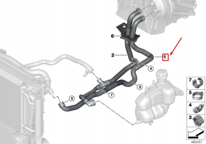 NOUVEAU BMW 2 ACTIVE TOURER F45 COOLANT SUPPLY HOSE 64219250566 9250566