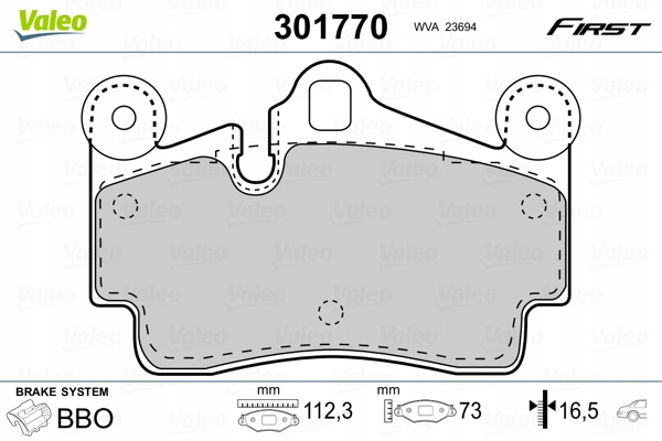 ZAPATAS DE FRENADO VALEO 301770 