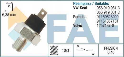 11070 11070 FAE SENSOR DE PRESIÓN ACEITES VW 