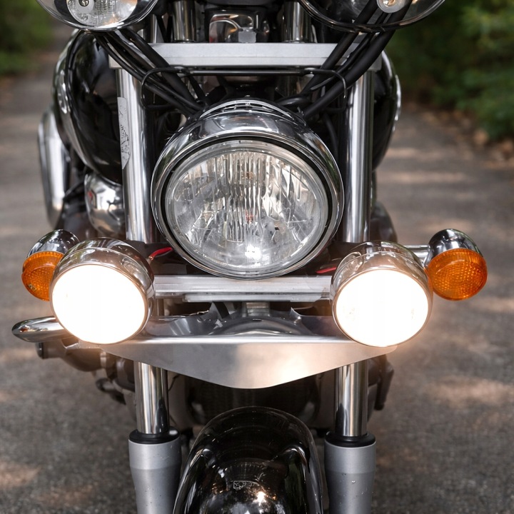 HALOGÈNES PHARES MOTOCYCLETTE LIGHTBAR CHROME H3 COMMUTATEUR USB 5V 2A
