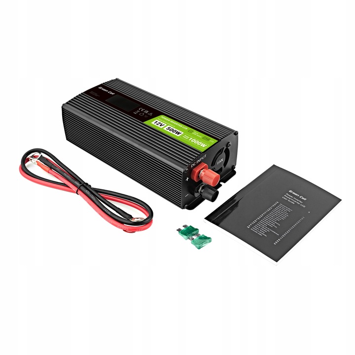 BALASTO DE AUTOMÓVIL CON PANELEM LCD GREENCELL 12V 500W / 1000W SINUS USB 