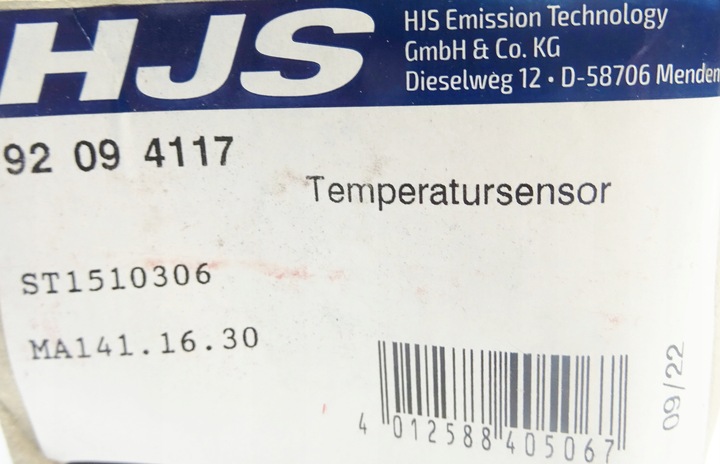 CZUJNIK, TEMPERATURA GASES DE ESCAPE HJS 92 09 4117 