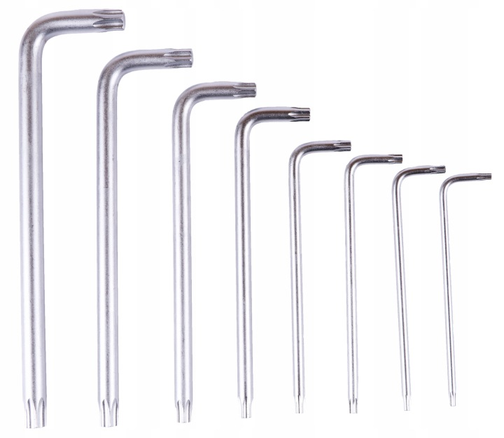 HONITON CLÉS TORX TYPE GAUCHE ENSEMBLE 8 ELEM. T10,T15,T20,T25 T30,T40,T45,T50