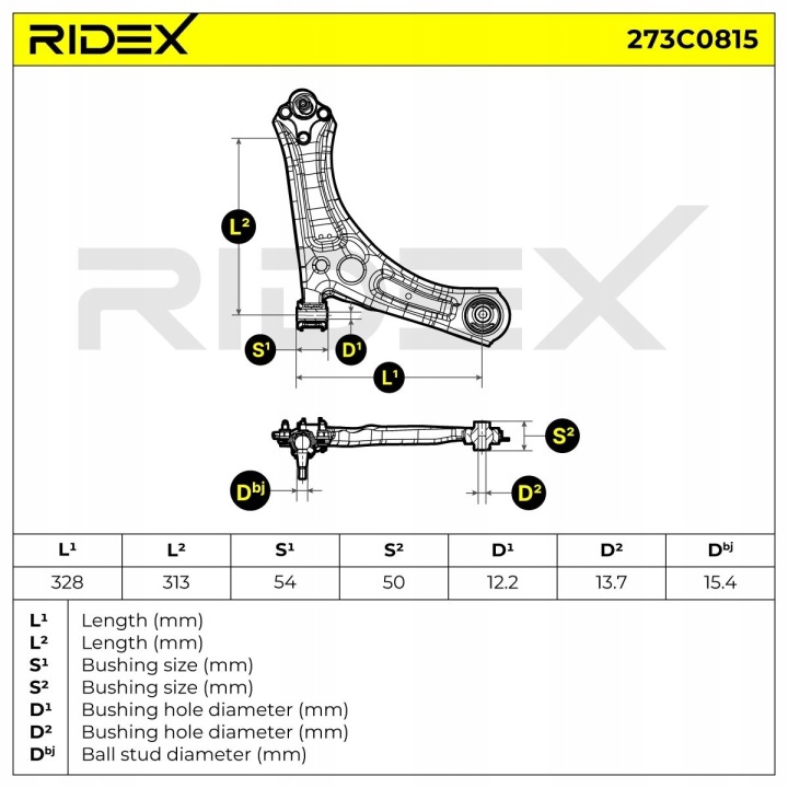 RIDEX 273C0815 BRAS DE SUSPENSION SUSPENSION ROUES
