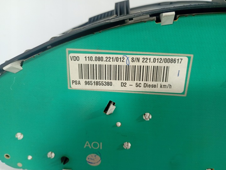 PEUGEOT 407 04-11 COMPTEUR TABLEAU DE BORD COMPTE-TOURS OE 9651855380 KILOMÉTRAGE 263980