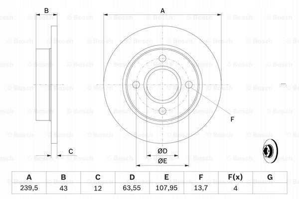 DISCOS ZAPATAS PARTE DELANTERA BOSCH FORD FIESTA IV 