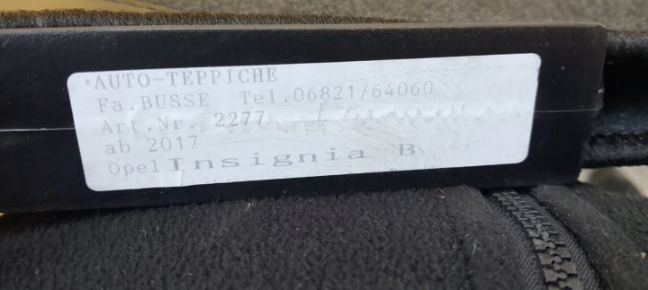 NOUVEAU TAPIS DE SOL OPEL INSIGNIA II 2 B 17-23ROK 2277
