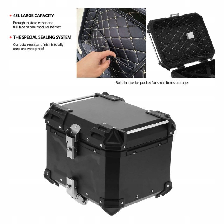 ALLECTO TOPCASE 45L ALUMINIUM ÉTANCHE WYTRZYMALY