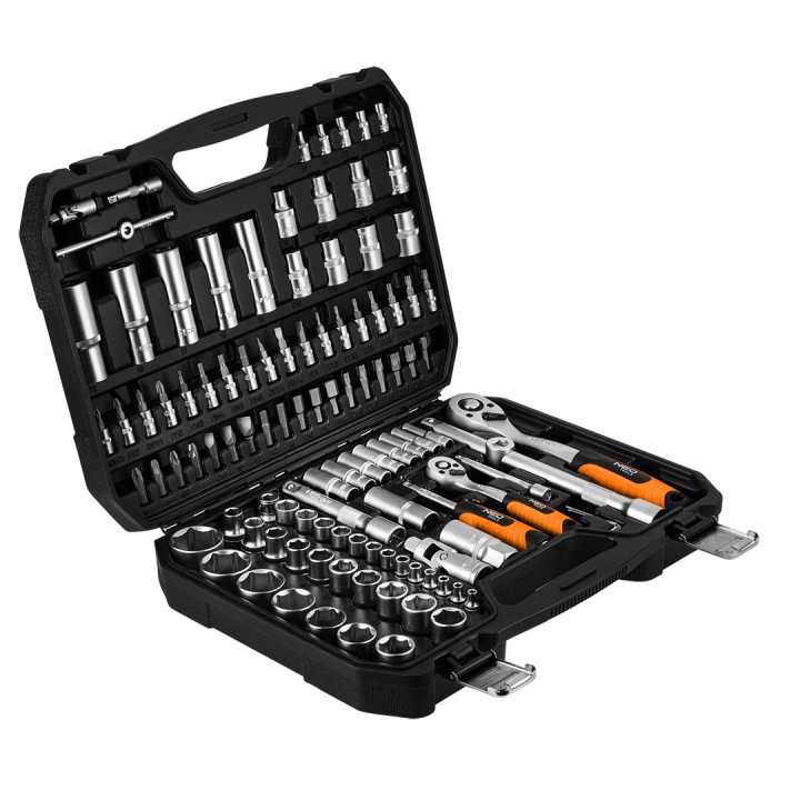 NEO KIT CLÉS NASADOWYCH 110 ELEMENTOW 1/2″, 1/4″ COFFRE DE RANGEMENT