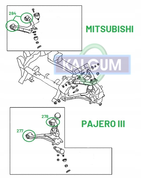 PAJERO 3/4 BLOQUE SILENCIOSO VARILLA SUPERIOR TROJKATNY P/T 