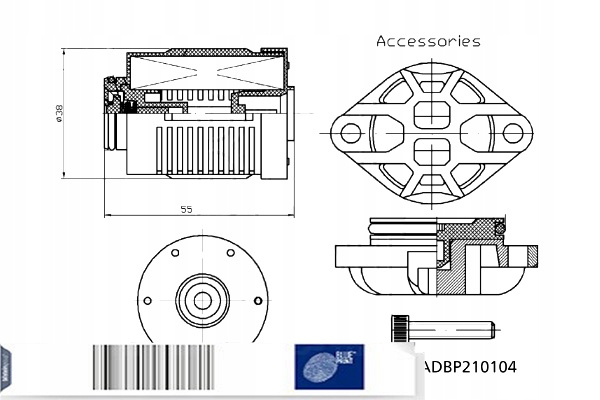 BLUE PRINT FILTRO ACEITES DE MECANISMO ROZNICOWEGO VOLVO S60 II S80 II V60 