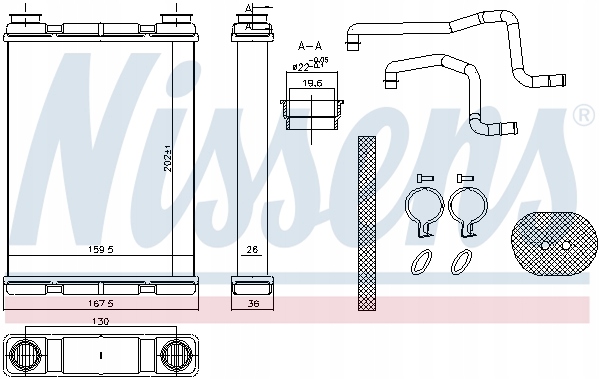 NISSENS 707203 ÉCHANGEUR DE CHALEUR CHAUFFAGE INTÉRIEUR