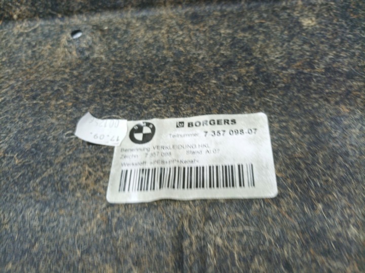 BMW 7 G11 G12 GARNITURE COUVERCLES DE COFFRE COUVERCLES DE COFFRE 7357098