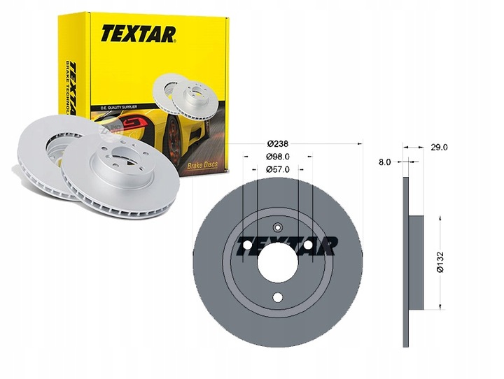 DISCS BRAKE 2 PCS. CITROEN FRONT AX SAXO TEXTAR photo 1 - milautoparts-fr.ukrlive.com