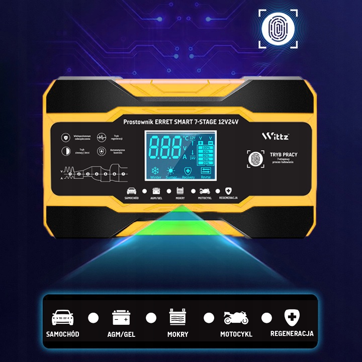 RECTIFICADOR AUTÓMATA DISPOSITIVO DE CARGA CON FUNCIÓN NAPRAWY 12V 24V 10A 5A 