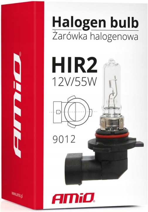 HIR2 AMPOULES HALOGÈNES ENSEMBLE 2-SZTUKI MARQUÉ AMIO 12V 55W 9012 HIR-2