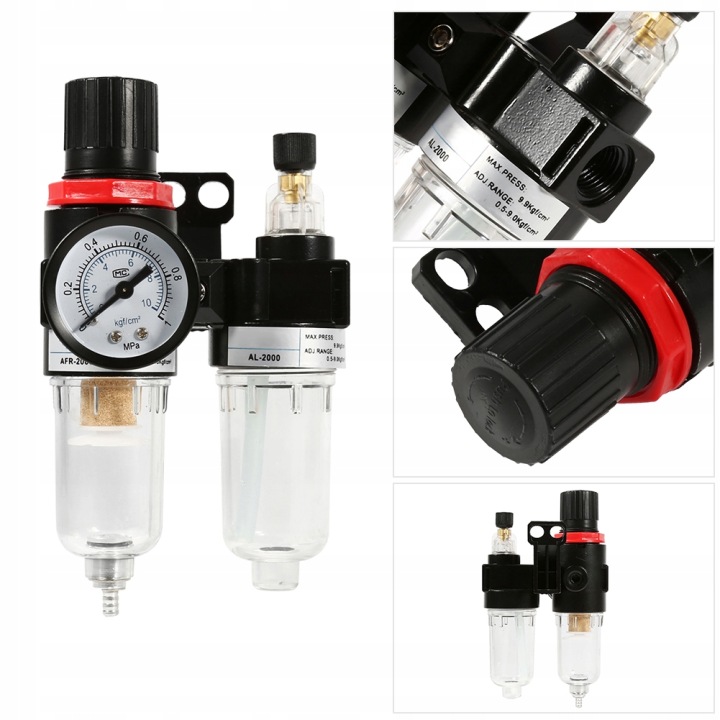 DÉSHYDRATEUR FILTRE AIR RÉDUCTEUR DE VITESSE NAOLEJACZ 1/4' RÉGULATIONS 0.5-9.0KGF/CM2