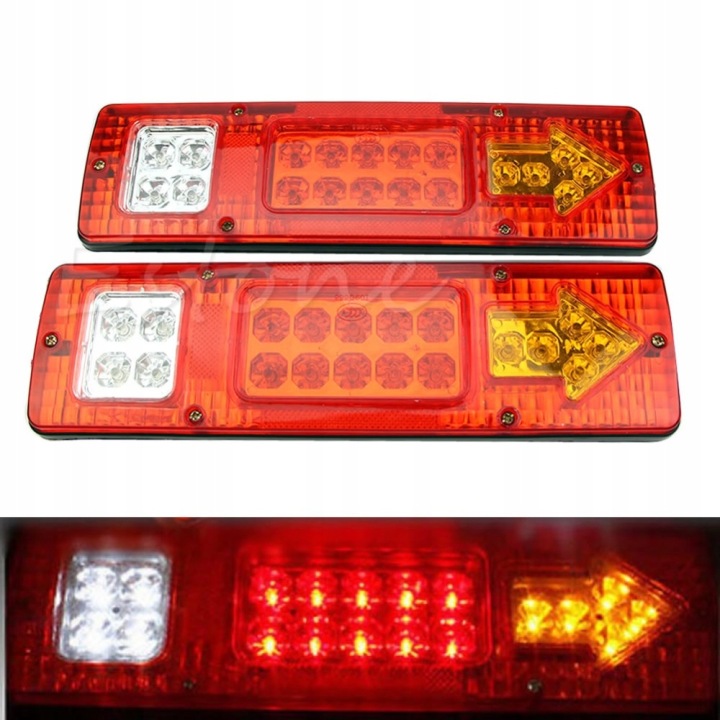 KIT 2 PIÈCES FEUX ARRIÈRE LED VERS REMORQUE REMORQUE PORTE-VOITURES VOITURES AVEC STRZALKA 12V