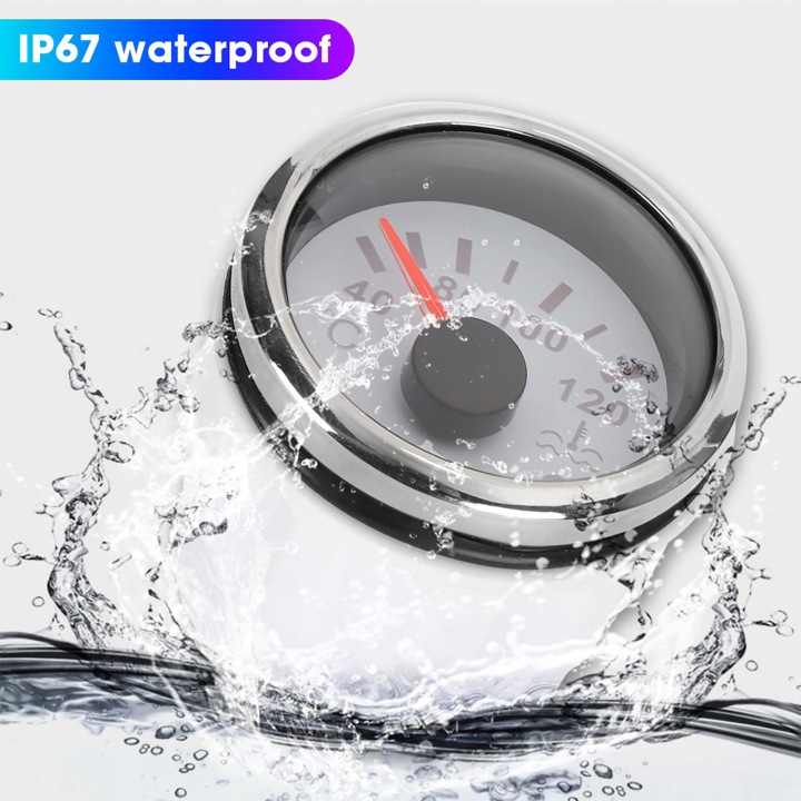2IN WATER TEMP GAUGE 40-120C ÉTANCHE INTELLIGENT ALARME 12V 24V