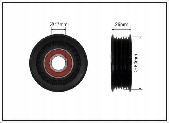 CAFFARO GALET TENDEUR 68.5X17X22.5 PLASTIK-ROWKOWANA, ROULEMENT NACHI