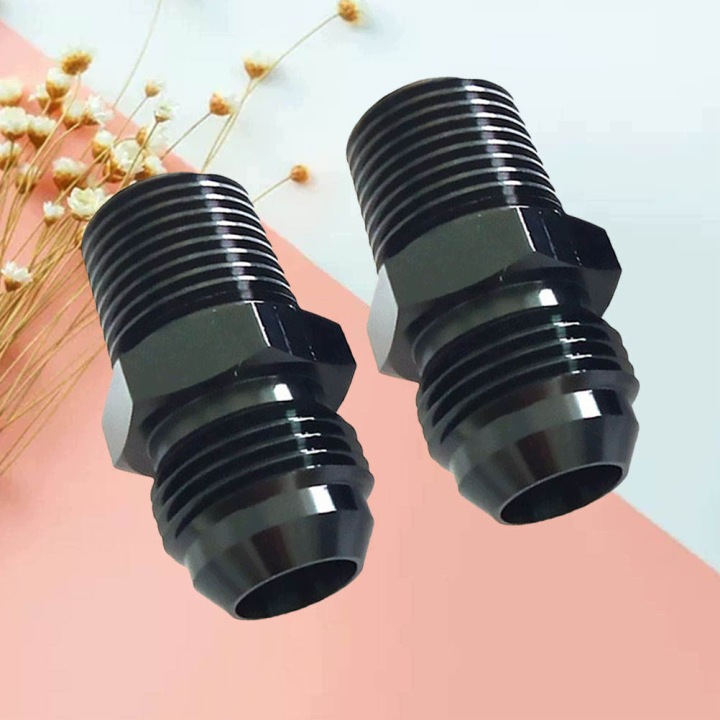 2 PCS NOIR ALUMINIUM ADAPTATEUR ROTATIF VERS RADIATEUR HUILES AN6-1/8