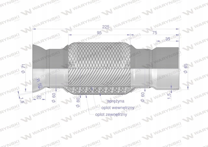 CONNECTEUR FLEXIBLE SILENCIEUX AL171730. AL164071 WARYNSKI