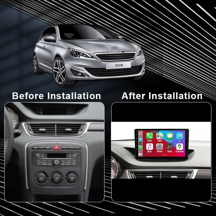 RADIO 2DIN ANDROID PEUGEOT 308 2010 2011-2016 8G 